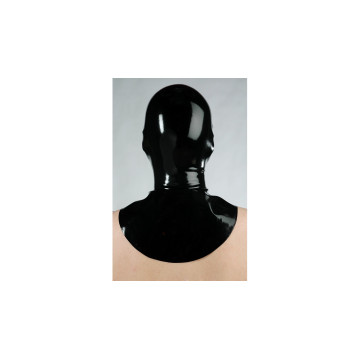 Černé latexové triko s předním zipem a krátkým rukávem BLACKSTYLE