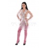 Latexový top MARBLED raspberry/black s předním zipem POLYMORPHE