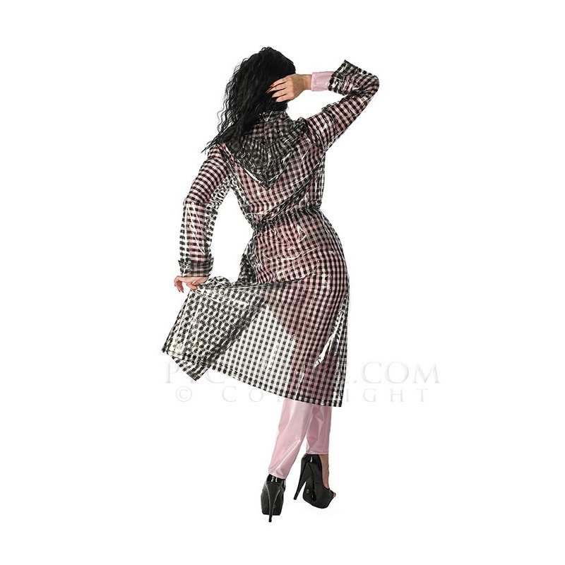 Latexový černý catsuit s 2-cestným zipem