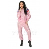 Latexový černý catsuit s 2-cestným zipem