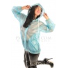 Latexový černý catsuit s 2-cestným zipem