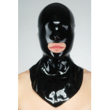 Latexová maska s otevřenou pusou a límcem černá