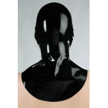 Latexová maska s otevřenou pusou a límcem černá