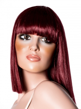 Středně dlouhá paruka červená Kleopatra