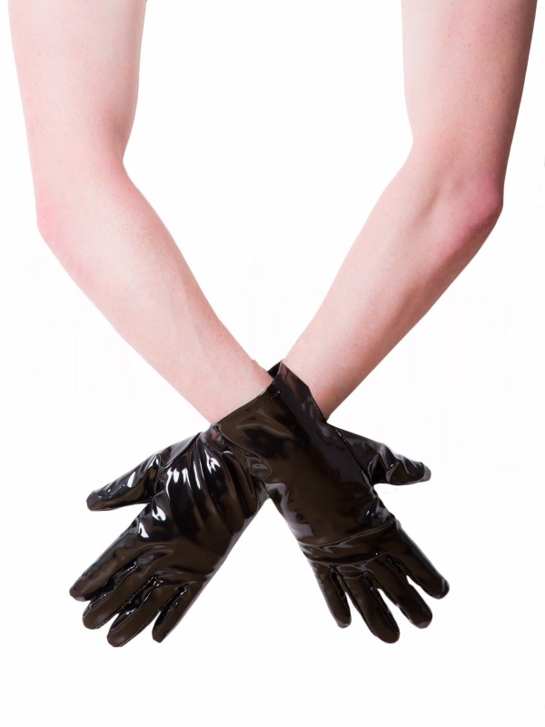 Lakové rukavice krátké černé