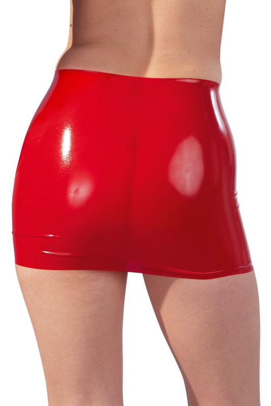 Latexová minisukně červená