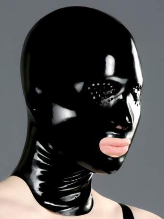 Latexová maska s perforovanýma očima transparentní POLYMORPHE