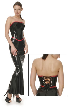 Latexový korzet bíločerný BLACKSTYLE