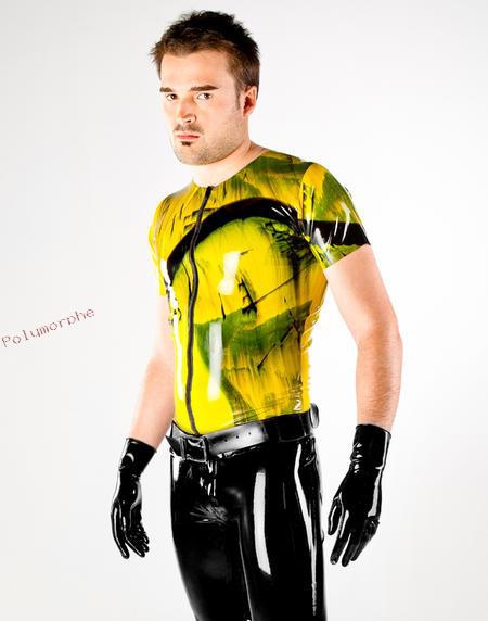 Latexové tričko MARBLED kouřovočerné POLYMORPHE