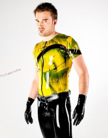 Latexové tričko MARBLED kouřovočerné POLYMORPHE