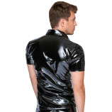 Lakové polo triko černé