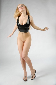 Latexový krátký top červený