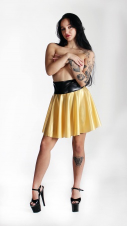 Latexová kolová sukně PearlGold