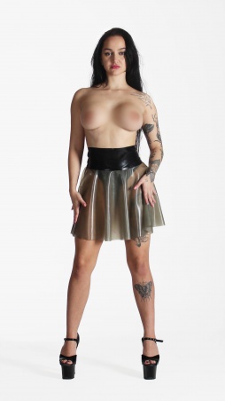Latexová kolová sukně SmokyGrey