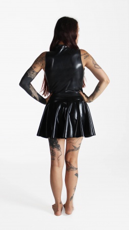Latexová vesta se zapínáním na druky černá