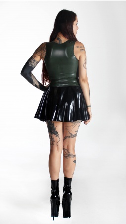 Latexový top se zipem - ArmyGreen