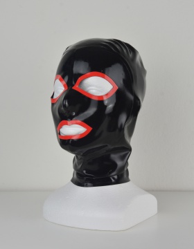 Latexová maska černá/červená