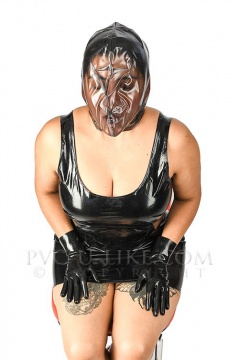 PVC maska se zipem BLACK GLASS-CLEAR