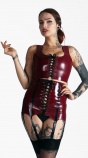 Latexový top s předním šněrováním švestkový