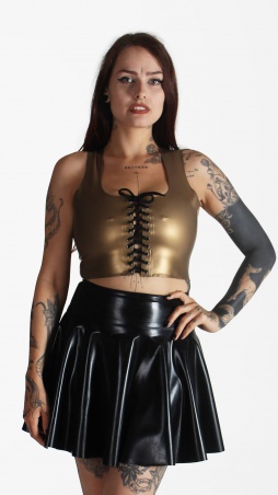 Latexový top s předním šněrováním AnticGold