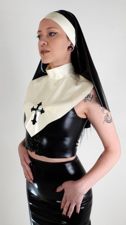Latexová jeptiška bílá