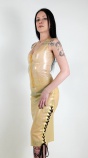 Latexová midi sukně se šněrováním transparent