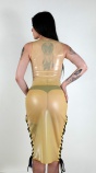 Latexová midi sukně se šněrováním transparent