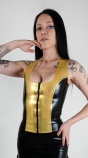 Latexový top se zipem - černo/zlatý