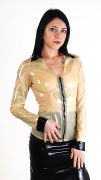 Latexová halenka s límečkem transparentní