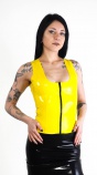 Latexový top se zipem - žlutý
