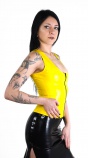 Latexový top se zipem - žlutý