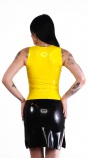 Latexový top se zipem - žlutý