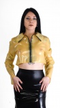 Latexová dámská bundička se zipem krátká transparent
