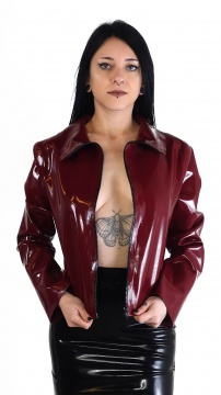 Latexová dámská bundička se zipem Plum