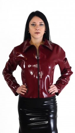 Latexová dámská bundička se zipem Plum