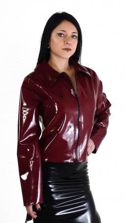 Latexová dámská bundička se zipem Plum
