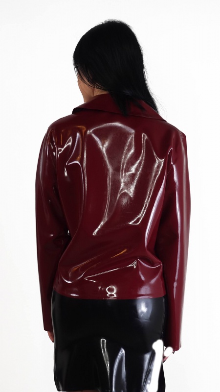 Latexová dámská bundička se zipem Plum