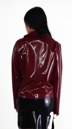 Latexová dámská bundička se zipem Plum