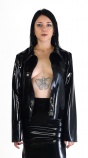 Latexová dámská bundička se zipem černá