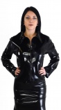 Latexová dámská bundička se zipem černá
