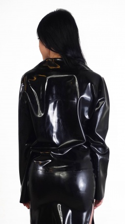 Latexová dámská bundička se zipem černá