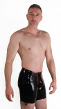 Latexové bermudy s dvěma zipy černé