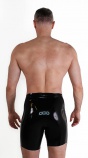 Latexové bermudy s dvěma zipy černé