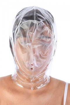 PVC maska se zipem GREEN SEMI TRANSPARENT