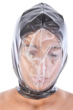 PVC maska se zipem BLACK SEMI TRANSP