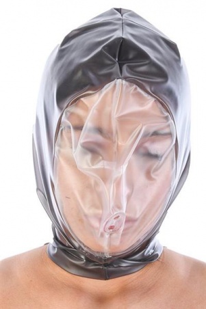 PVC maska se zipem BLACK SEMI TRANSP
