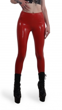 Latexové legíny s vysokým pasem červené