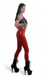 Latexové legíny s vysokým pasem červené