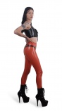 Latexové legíny s vysokým pasem transparentní červené