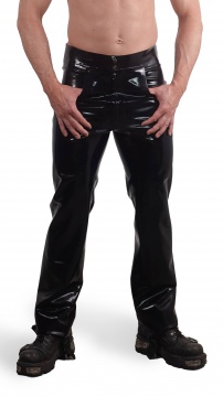 Latexové pánské džíny s předním zapínáním